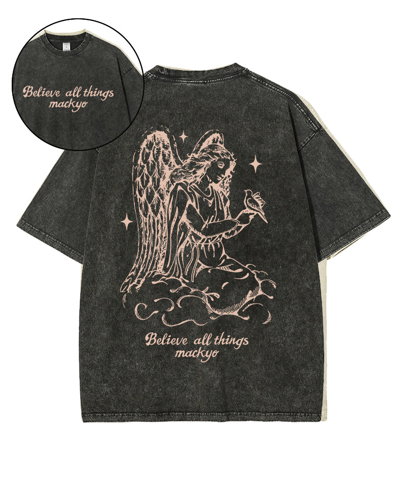 Believe All Things Double Sided Washed T-Shirt