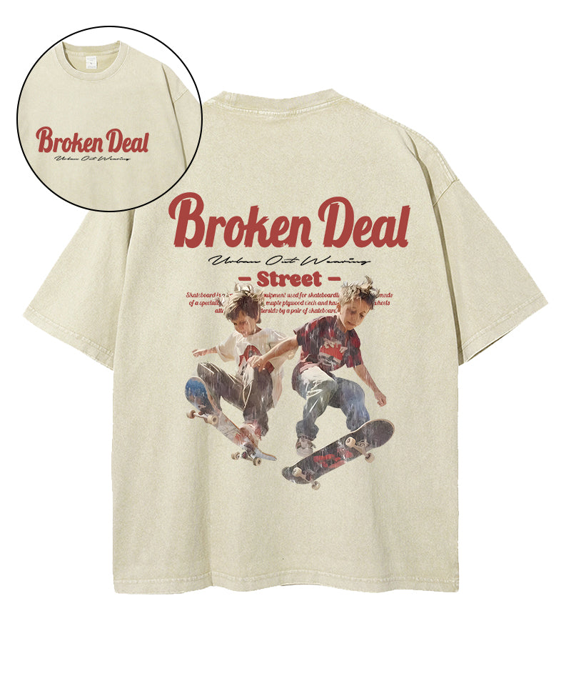 Broken Deal Double Sided Washed T-Shirt