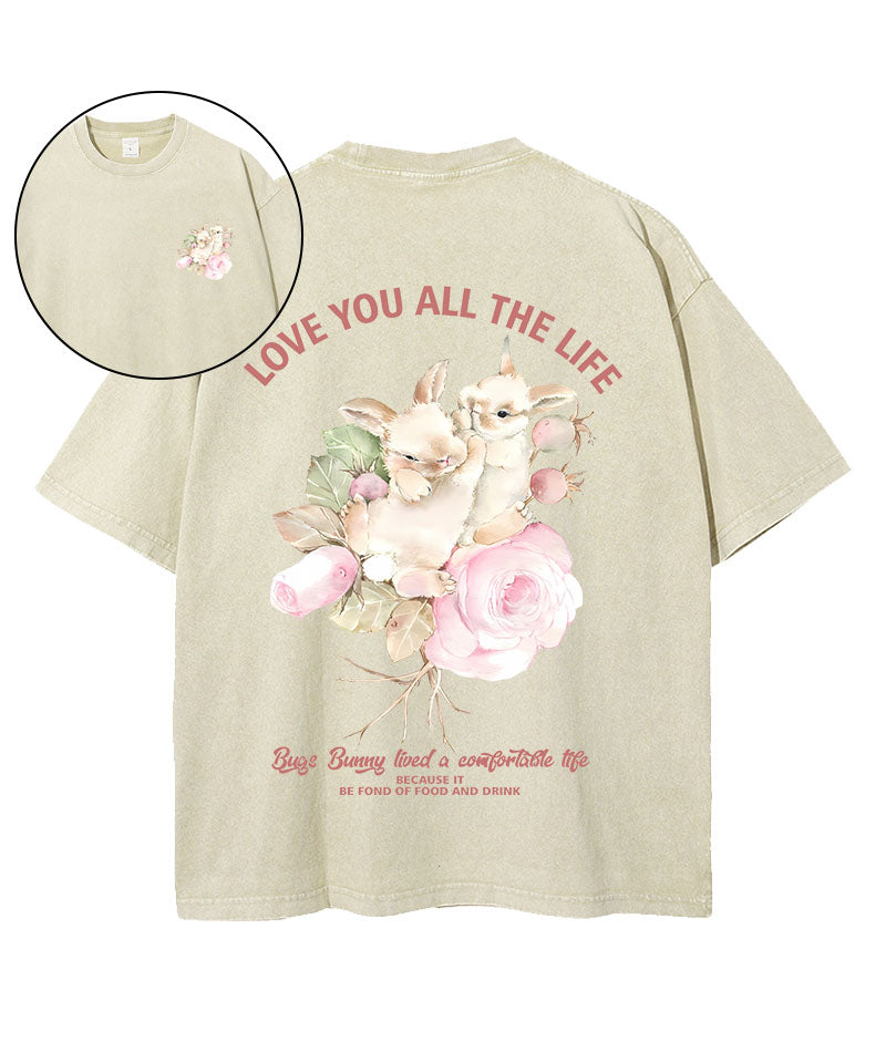 Love You All The Life Washed T-Shirt
