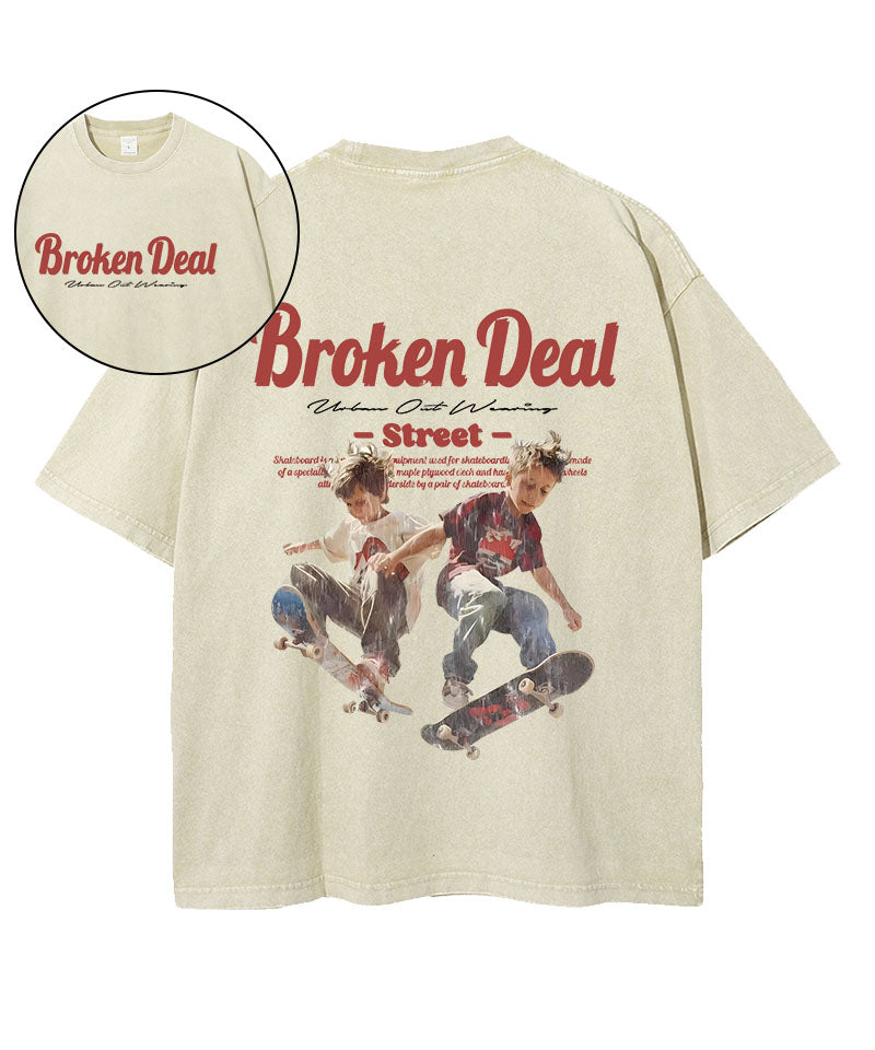 Broken Deal Double Sided Washed T-Shirt