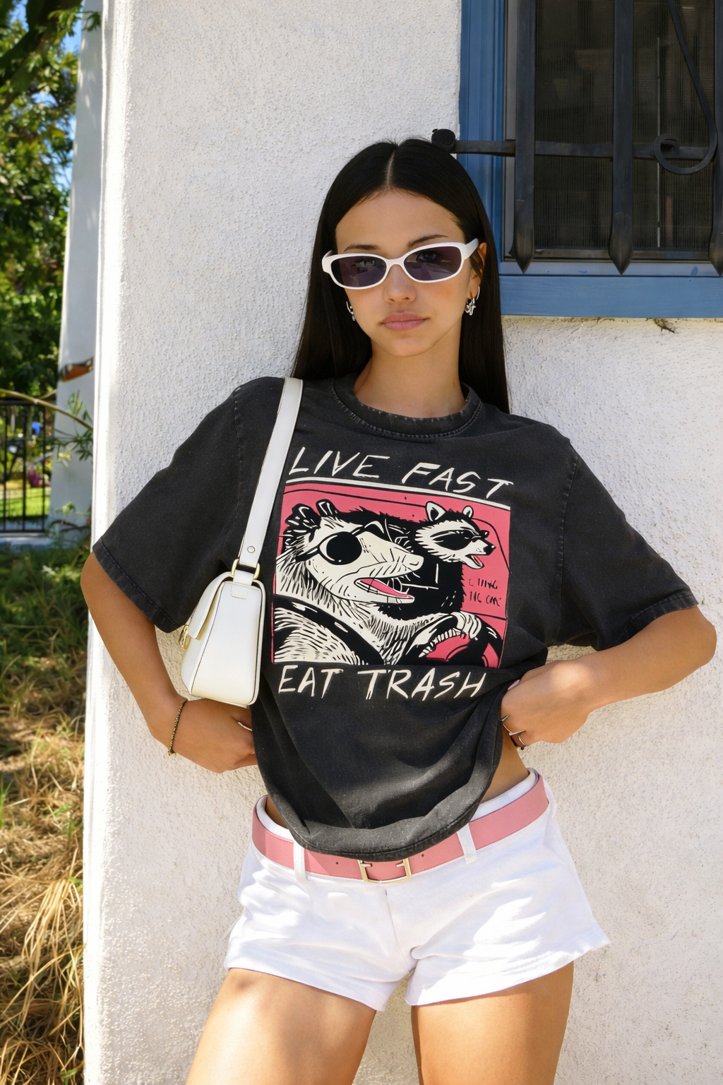 Live Fast Eat Trash Washed T-Shirt