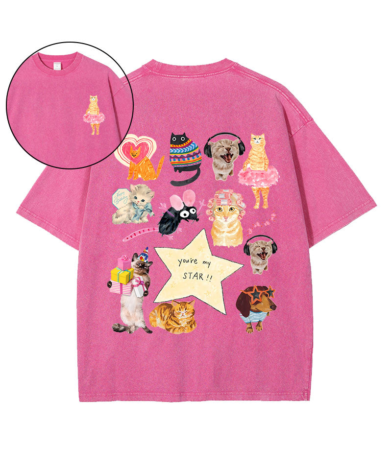 Ballet Cat Washed T-Shirt